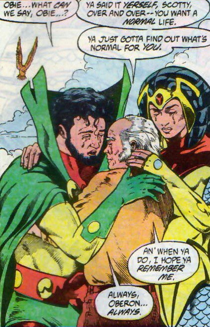 ScottFreeNewGod's tweet image. @MisterMiracleII and @BigBarda_NewGod give their longtime friend Oberon a final goodbye as they leave Earth by @BoomTube with scion of @NewGenesis_Gods @IzayaHighfather and Barda's mother, Big Breeda. The @JackKirbyNewGod(s) are heading home to their Heavenly @NewGods4thWorld