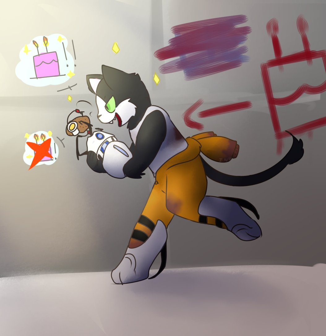 Inubashiji's tweet image. Portal 3; Quest for Cake
(Aka a belated Christmas gift for @deceasedcata)