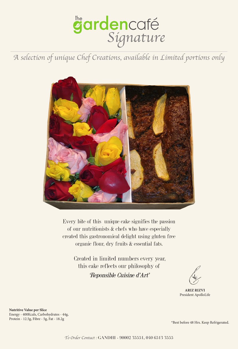 gardencafeorg's tweet photo. Every bite of this fresh, gluten-free and unique cake signifies the  passion of our nutritionists and chefs who have specially created this  gastronomical delight. Grab ur cake now. Call Gandhi: 90002 35551,040-65133555 for orders!!  #organicfood #nutritional #HealthyCake #yummy https://t.co/J7kPfXrY47