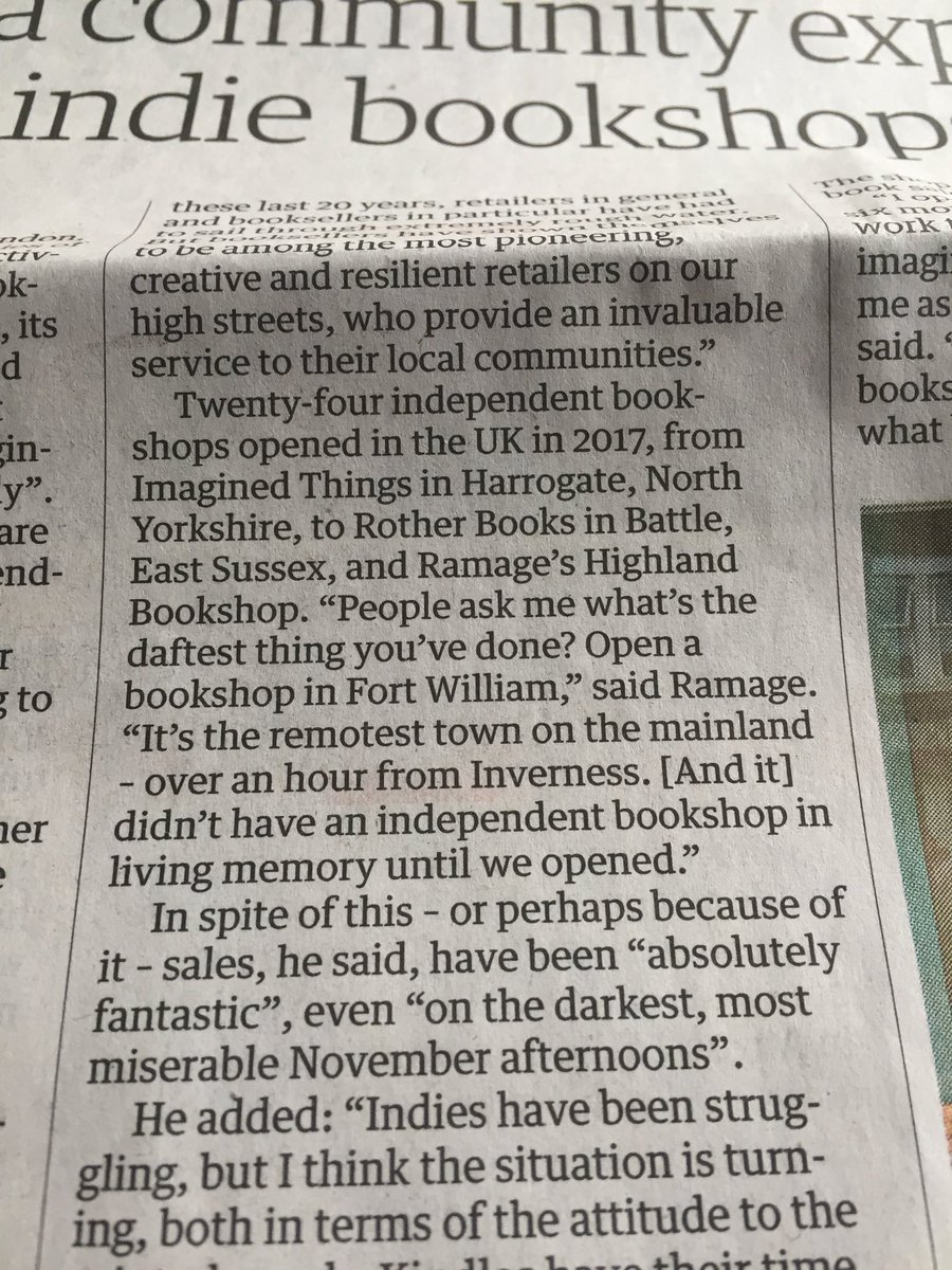 <a href="/ImaginedThings/">Imagined Things Bookshop</a> nice to see a new #harrogate #bookshop mentioned in the <a href="/guardian/">The Guardian</a>