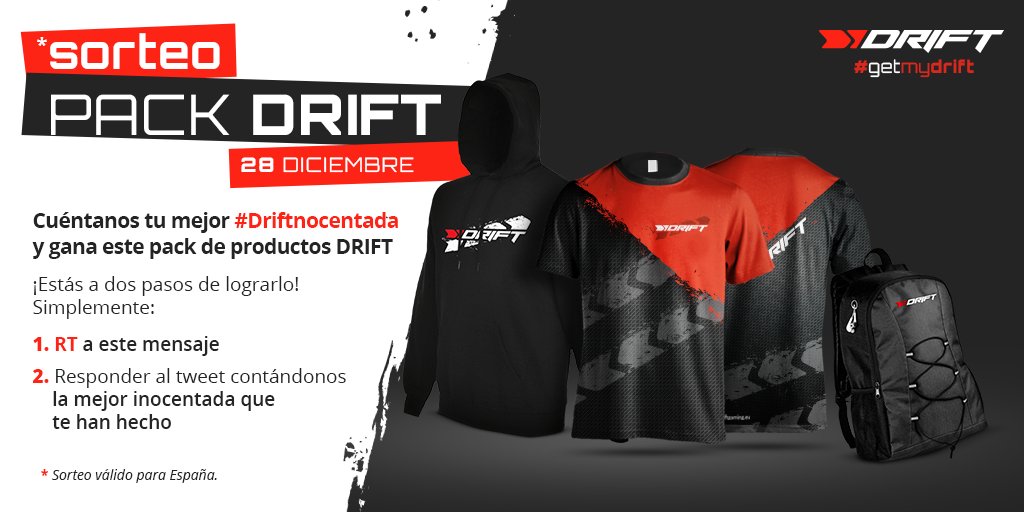 ¿Cuál ha sido la mejor #Driftnocentada que te han hecho? Cuéntanosla, RT y gana este magnífico pack. Participa ahora.

✅¡Solo hasta el 31 de diciembre!✅