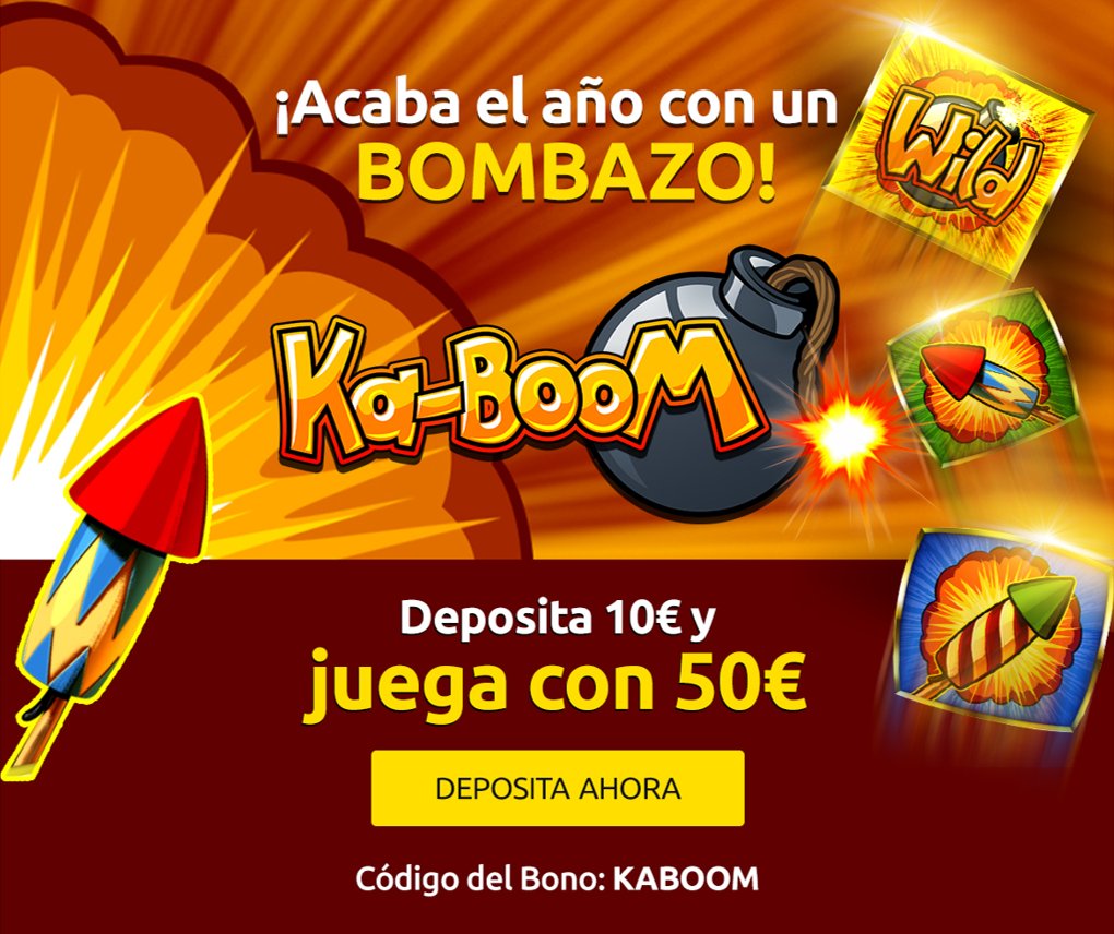 😉 Acaba el año de la mejor forma posible con KaBOOM y aprovecha la gran promoción de <a href="/merkurmagic/">merkurmagic</a>: deposita 10€... ¡¡¡y juega con 50€!!! eldesmarque.com/promociones/20…