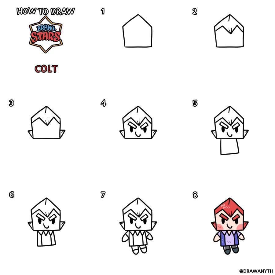 Brawl Stars on Twitter: "How to draw Colt by @drawanyth