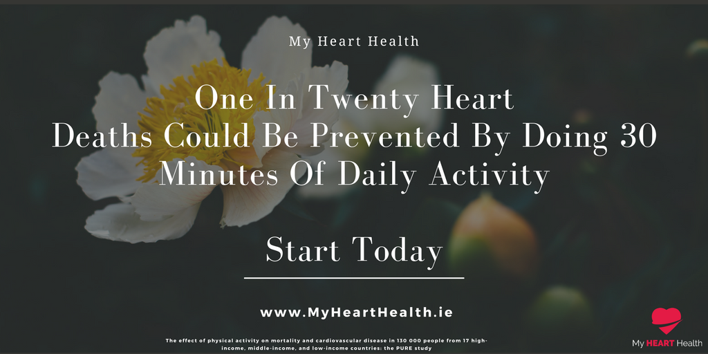 Hearts_Health's tweet photo. One in Twenty Heart Deaths Could Be Prevented By Doing Just 30 Minutes of Daily Exercise. Start today. Learn more at https://t.co/CzABmxcFsI https://t.co/600QGf7Yzq