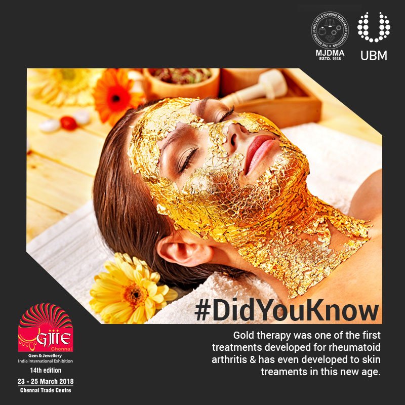 JeweleryInforma's tweet photo. #Gold has been used as a treatment #therapy for RA aswell as #skintreatment since a very long time due to its #health #benefits. 
#GJIIE #Chennai #India #Jewellery #Exhibition #RegisterNow #UBM https://t.co/UHZVNEQsyw