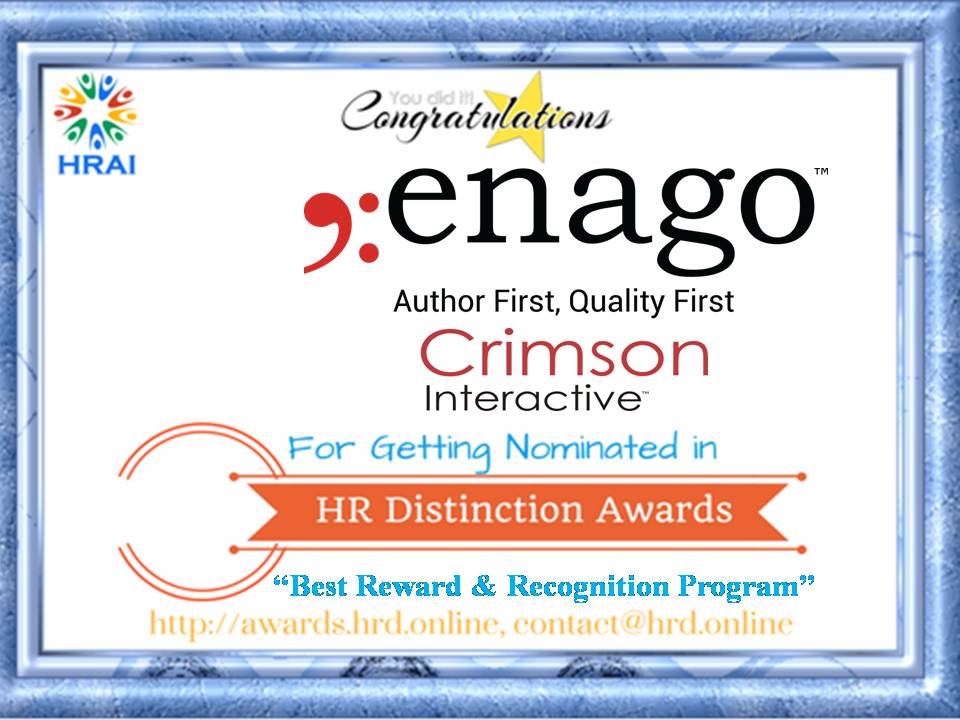 HRDAwardsIndia's tweet photo. Congratulations CRIMSON INTERACTIVE @expathr for being nominated for "Best Reward &amp; Recognition Program" in forthcoming #HRDAwardsIndia
https://t.co/jEKvNwZFib          
#HR #HRTech #HRIAwards #HumanResource #HumanResources #SHRM #hrd #HRM #hrawards #crimsoninteractive #enago https://t.co/CcNpMoOe26