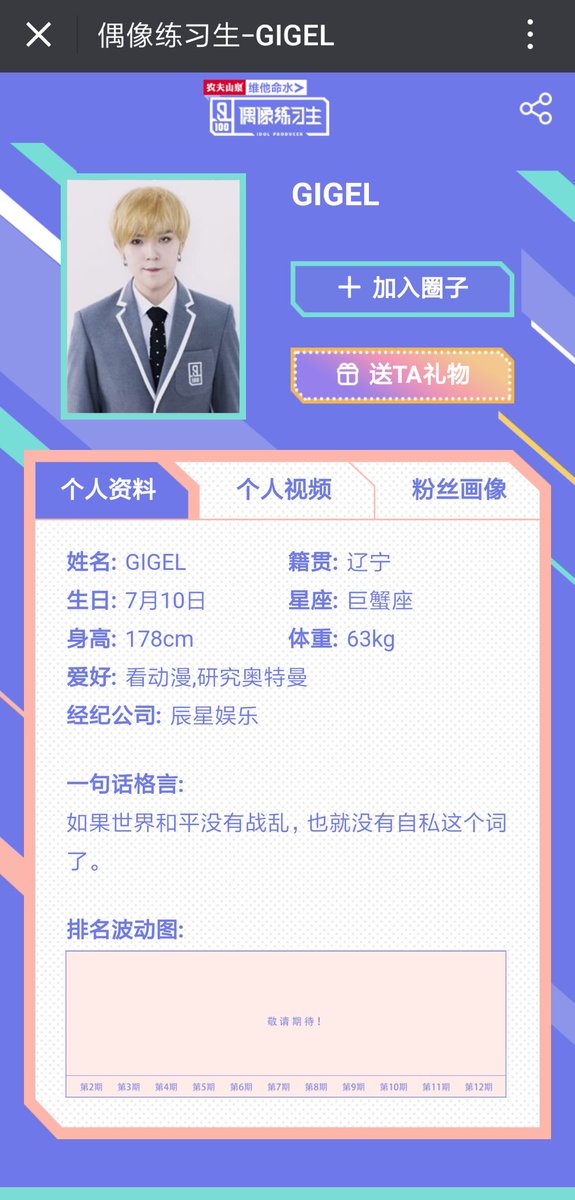 idol2018_qiyi's tweet photo. 张津铭-----个人信息页链接
GIGEL -----Link to trainee profile
PC:https://t.co/aNhgEKrYAm
Mobile:https://t.co/CeW5FDkqmw
#idolproducer #偶像练习生 #张津铭 #GIGEL https://t.co/RJfj9BsfGh