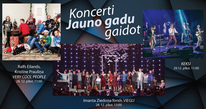 Gaidīsim Jauno gadu kopā!

28. decembrī plkst. 11:00 uzstāsies <a href="/RalfsEilands/">Ralfs Eilands</a>, Kristīne Prauliņa un <a href="/vcplv/">Very Cool People</a>.

28. decembrī plkst. 13:00 kopā ar mums būs <a href="/fondsViegli/">Imanta Ziedoņa fonds</a>.

29. decembrī plkst. 11:00 ēteru pieskandinās <a href="/BandKEKSI/">GrupaKeksi</a>!

Nepalaid garām -> bit.ly/2z4yvw2