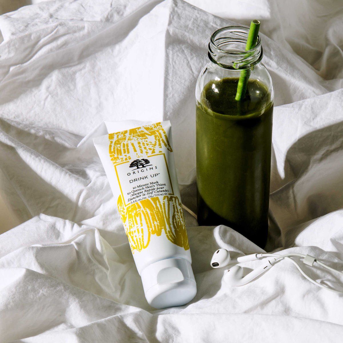 Drink Up! Literally. Grab a green juice for your bod &amp; our Drink Up 10 Minute mask for your skin. It helps to quench dry &amp; dehydrated skin  leaving you feeling soft &amp; smooth all day long.