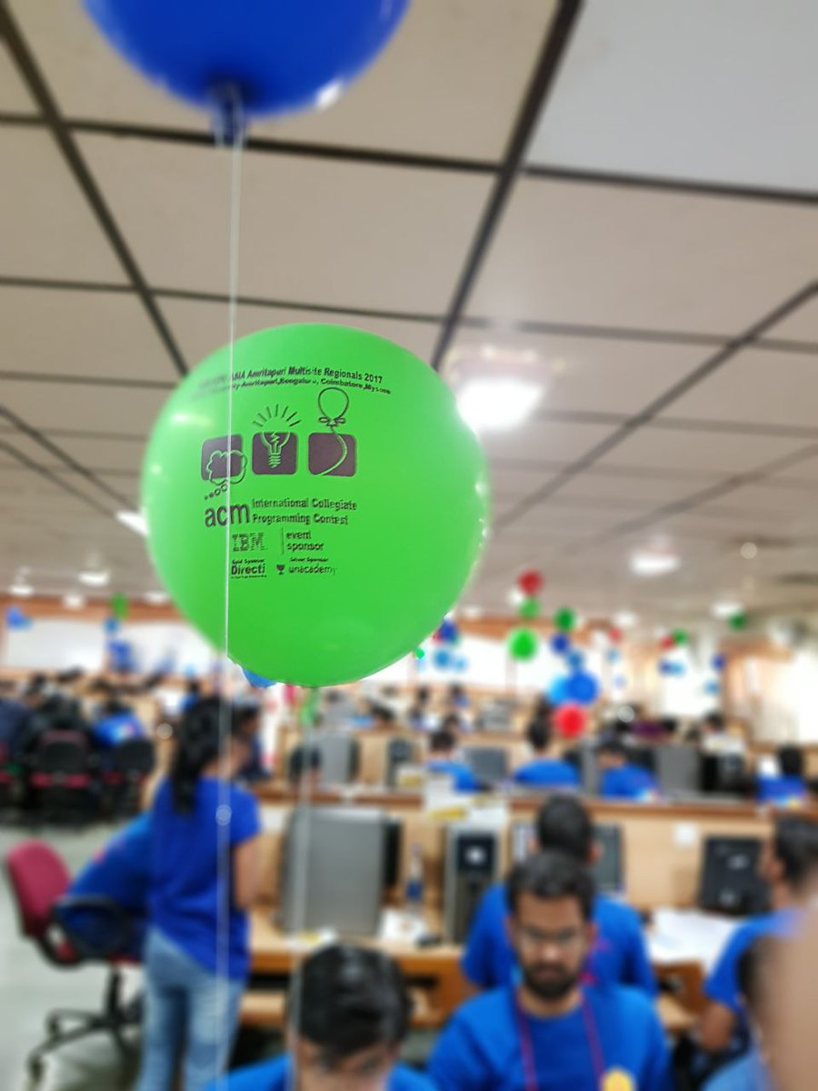 codechef's tweet photo. With the frozen rank-list, the number of balloons swell up.
#ACMICPC2017 #ICPCAmritapuriRegionals #CodeChef https://t.co/9sCQhAV7gH