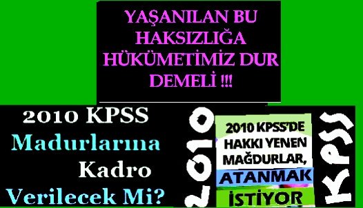#2010KpssDe7YıllıkBekleyişSonBulsun
NE KADAR FETÖCÜ VARSA ATTIK DİYEN DEVLETİM PEKİ BU FETÖ HIRSIZLARI #2010KPSSde BENİM GİBİ YÜKSEK NET YAPANLARIN YERİNE GEÇİP MEMUR OLMADI MI?
ASIL SAHİPLERİ OLAN BİZ #2010KPSSMAĞDURLARI NE ZAMAN HAK ETTIĞIMİZ KADROLARA GEÇECEGİZ
<a href="/RT_Erdogan/">rt_erdogan</a>