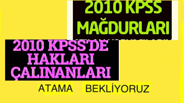 #2010KpssDe7YıllıkBekleyişSonBulsun
NE KADAR FETÖCÜ VARSA ATTIK DİYEN DEVLETİM PEKİ BU FETÖ HIRSIZLARI #2010KPSSde BENİM GİBİ YÜKSEK NET YAPANLARIN YERİNE GEÇİP MEMUR OLMADI MI?
ASIL SAHİPLERİ OLAN BİZ #2010KPSSMAĞDURLARI NE ZAMAN HAK ETTIĞIMİZ KADROLARA GEÇECEGİZ
<a href="/RT_Erdogan/">rt_erdogan</a>