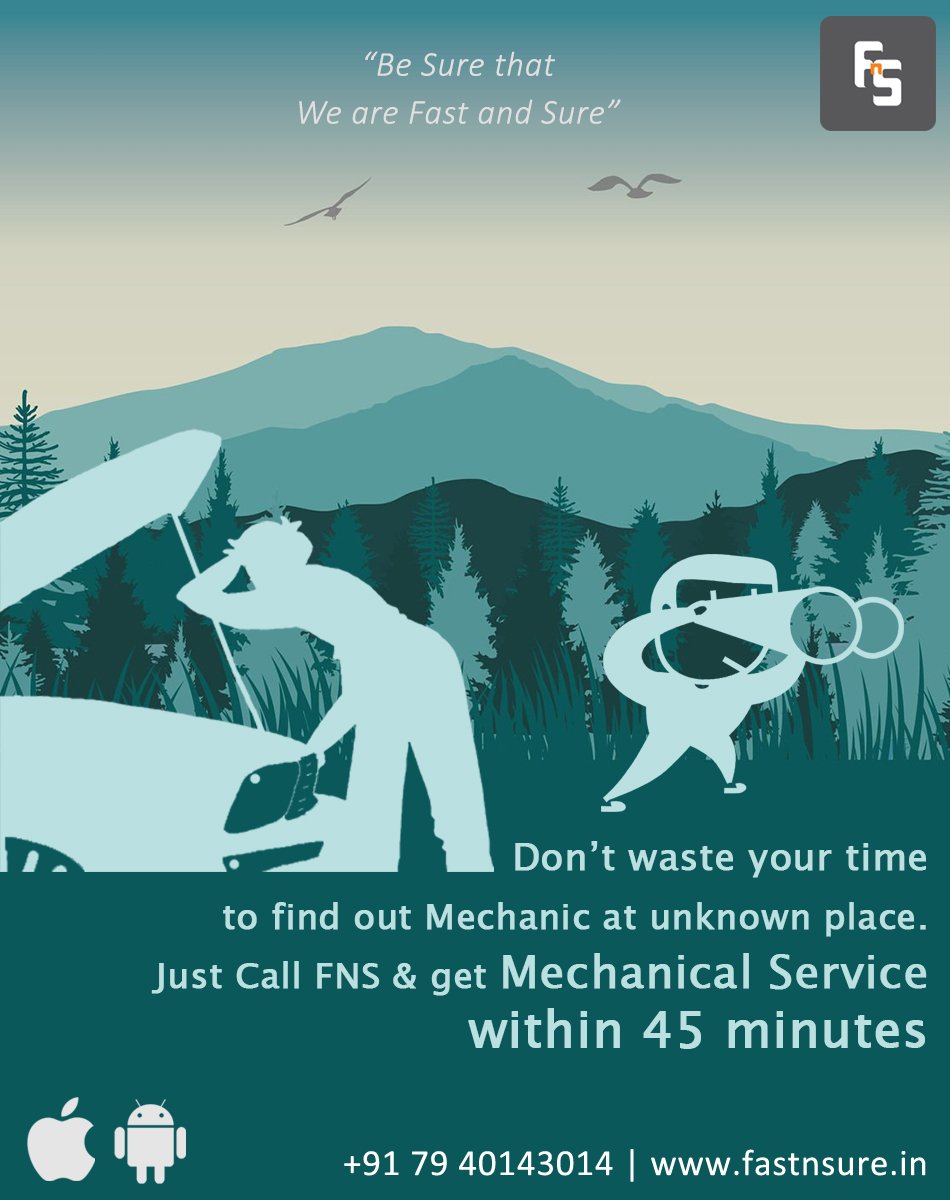 fastnsureindia's tweet image. Don't waste your time to find out Mechanic at unknown place. Just call "FNS" &amp;amp; get #MechanicalService within 45 minutes. 
Visit: fastnsure.in Download an App: goo.gl/5J6GKd