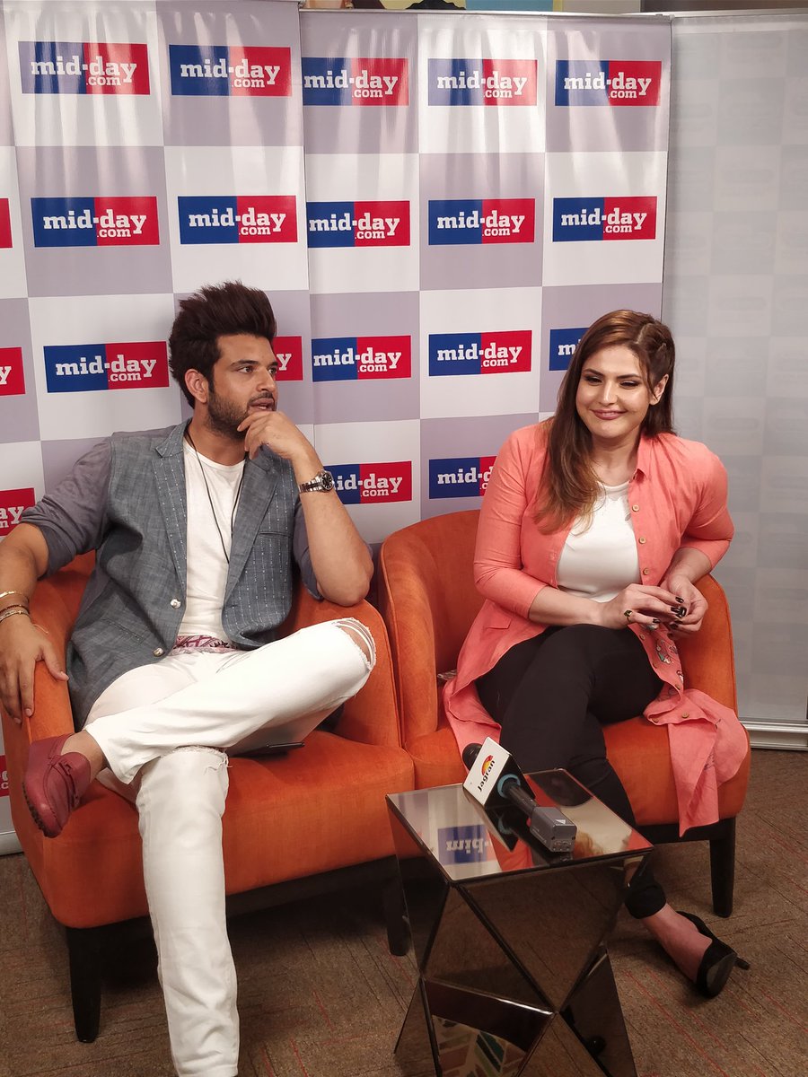 Universal_PR's tweet photo. @kkundrra and @zareen_khan at the @mid_day office for the promotions of their upcoming movie 1921 https://t.co/zykBsdTBQY