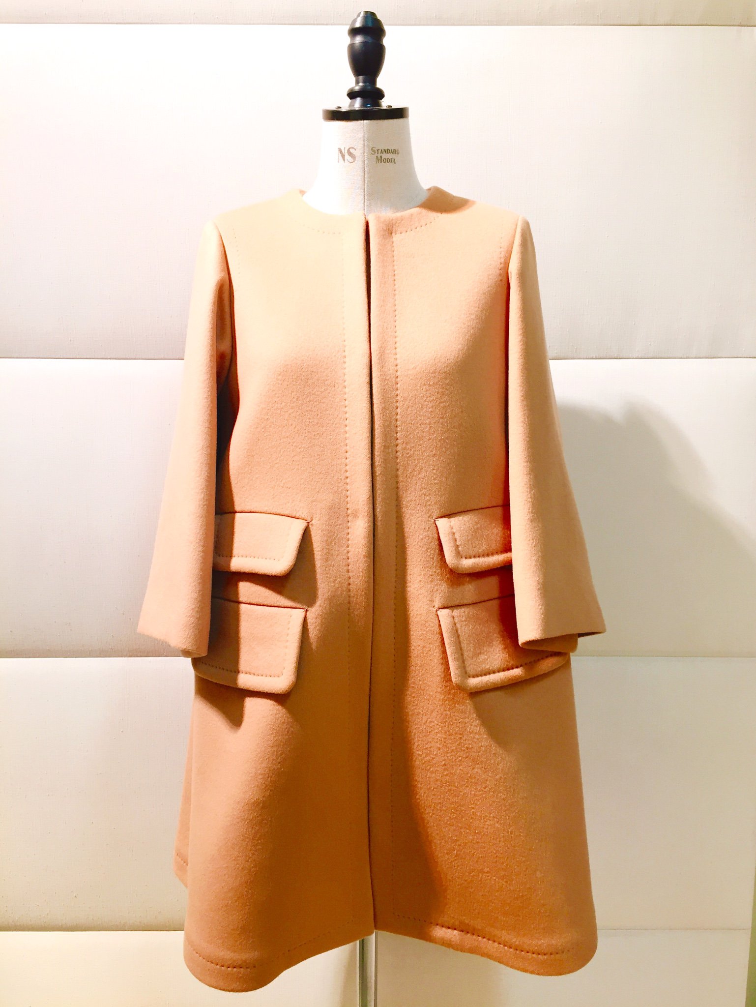 ミカコナカムラ　『ルナ』トレンチ　カシミヤライナー付き　42 美品 MIKAKO NAKAMURAプレタポルテ コットンギャバ ライナー付「ルナ