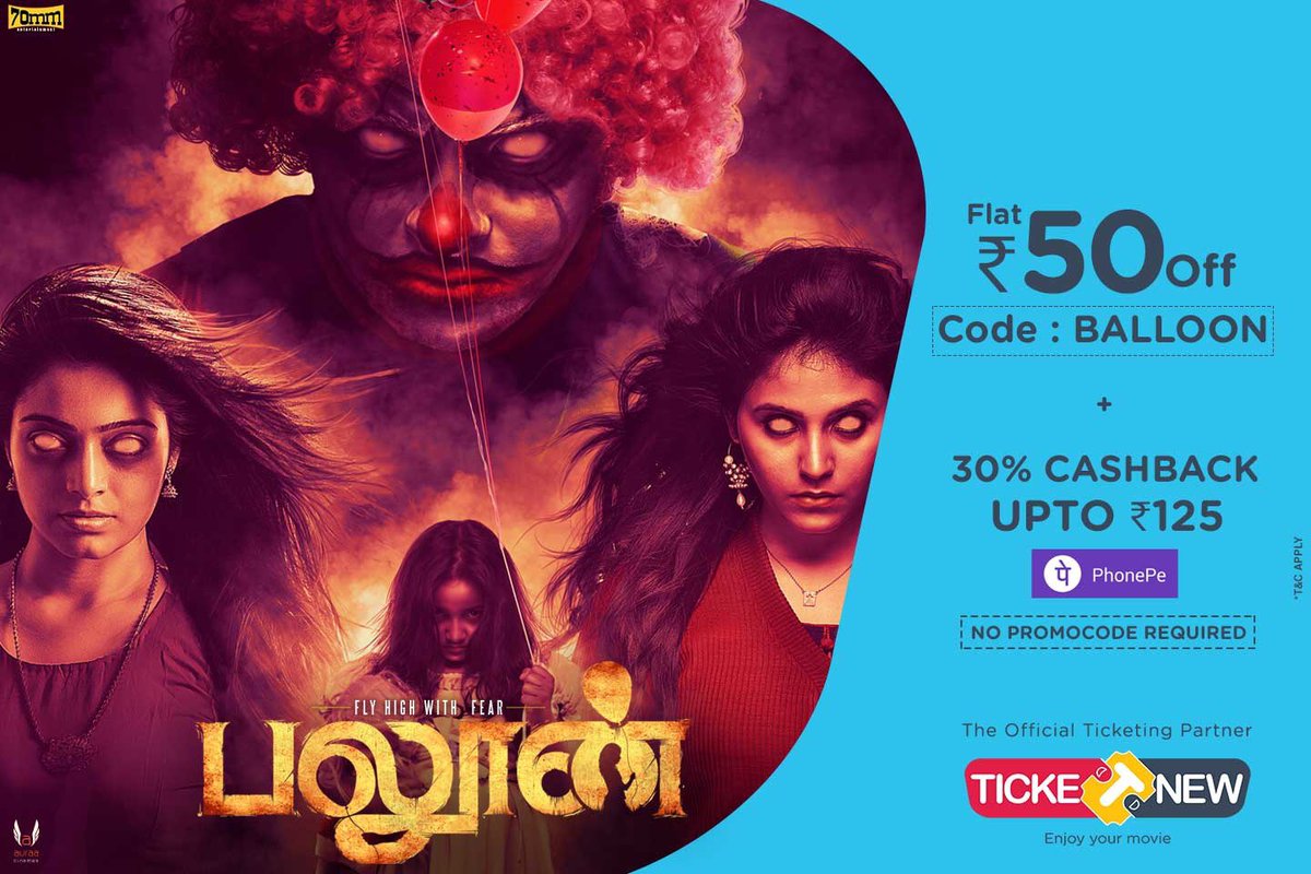 sathishmsk's tweet photo. Book ur tickets with flat Rs50 Off (Code: BALLOON)
#2DaysToGoForBalloon #BalloonFromDec29th @Actor_Jai @yoursanjali @jan_iyer @sinish_s https://t.co/LgaxDwyY6P