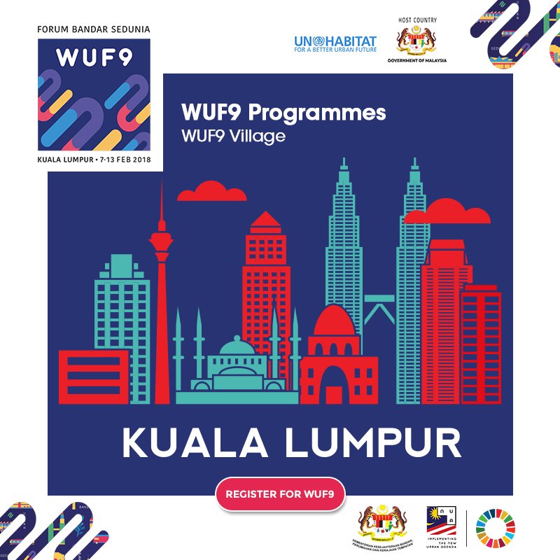 UNHABITAT's tweet photo. Register before 15 Jan'18 - https://t.co/dxISZcXkC8 

Our #WUF9 village will be an open to all space where #urban innovations and solutions will be showcased. Attend WUF9 7-13 Feb'18 at KLCC #wuf9 #forumbandarsedunia9 https://t.co/r7KUqBQwtd