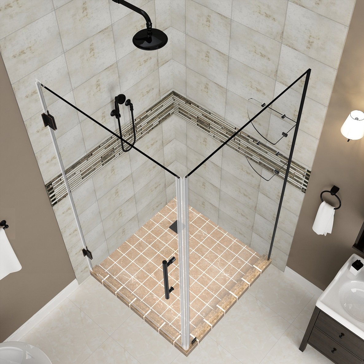 AstonBath's tweet photo. Create a feeling of more space in your bathroom with floor-to-ceiling #tile & frameless shower glass
#WednesdayWisdom #DesignIdeas #HomeStyling https://t.co/Z7m8kFADQN