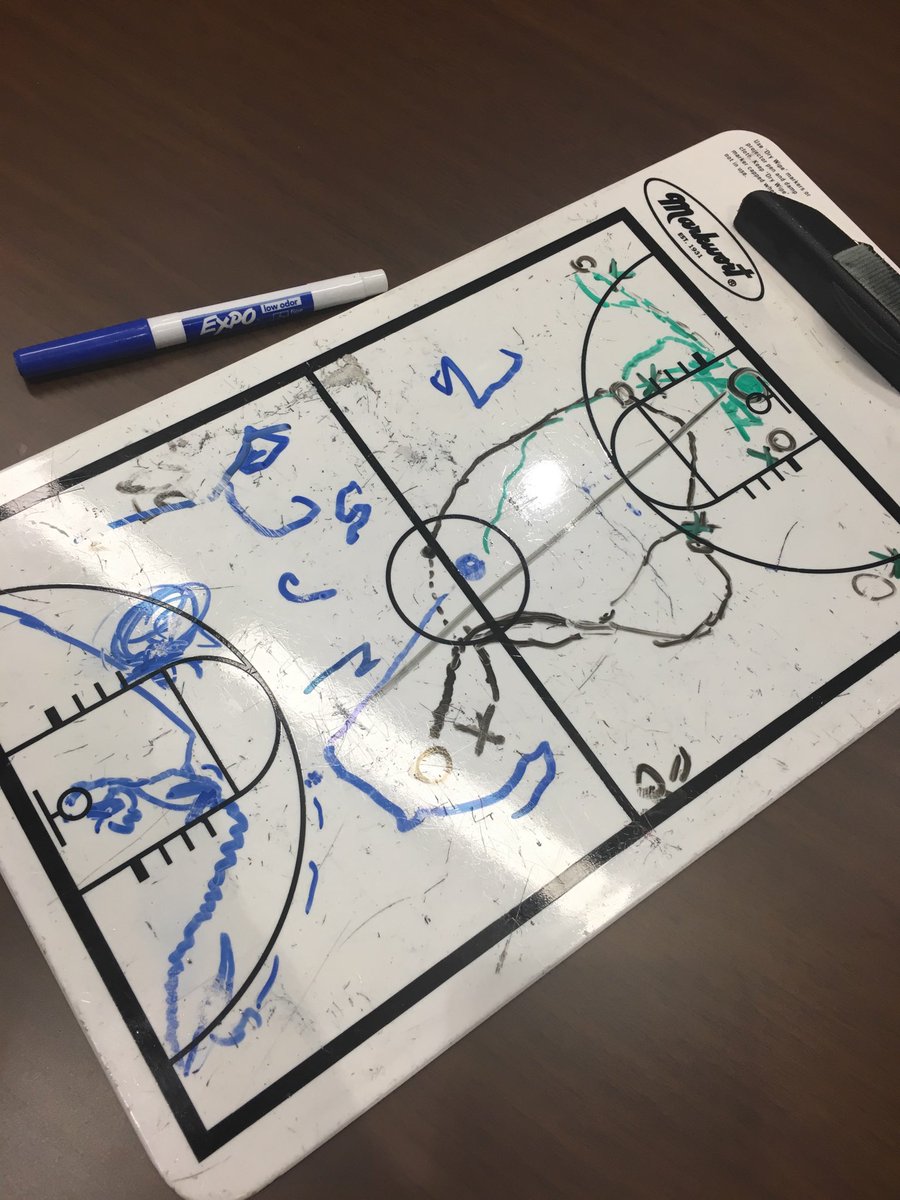 MarenWalseth's tweet photo. Someone was busy drawing up plays over break. #GameWinner right here ๐๐ผ #TeamOakland #4ptplay @nateoakland https://t.co/LEgkMD9AMX