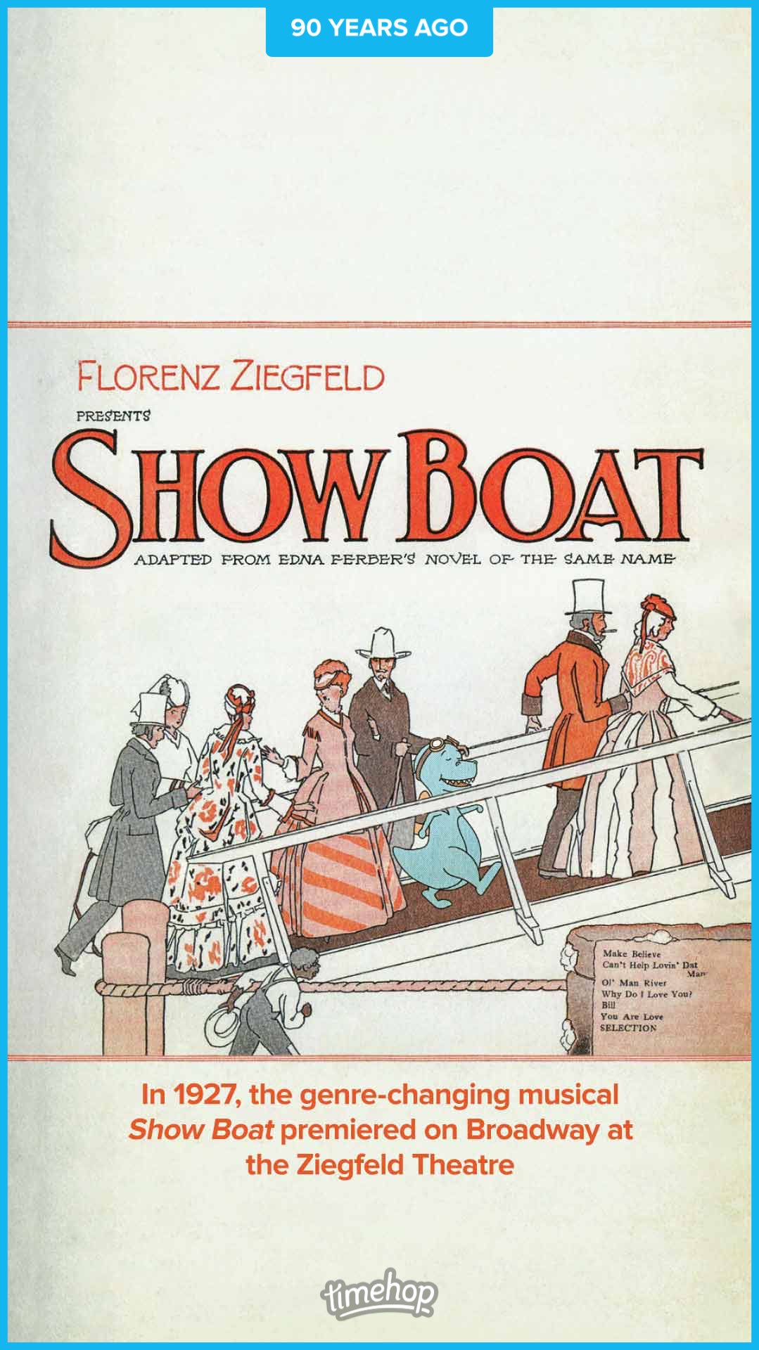 This fact from Timehop made me very excited. Happy Birthday Show Boat!    
