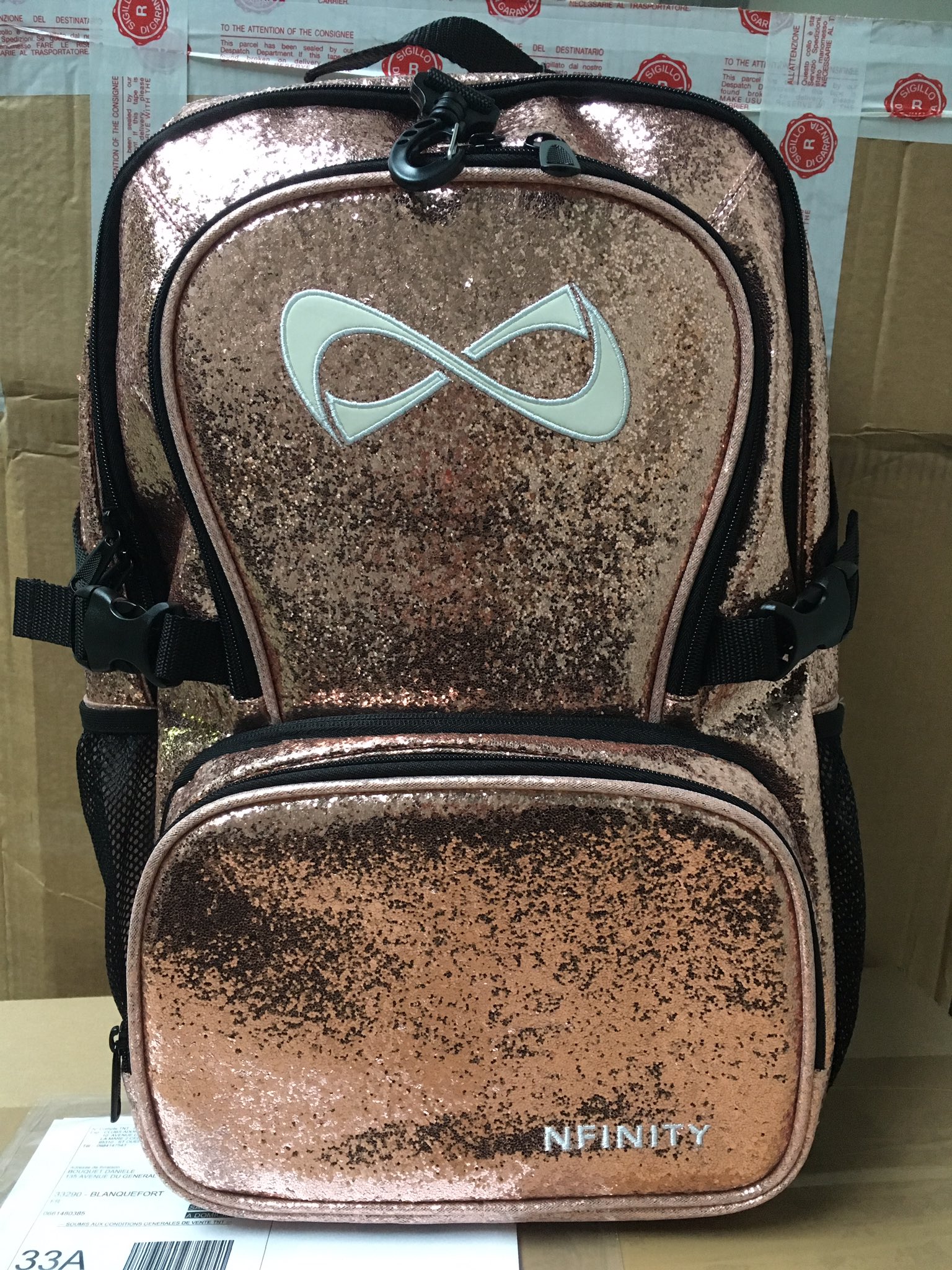 nfinity millennial pink sparkle backpack