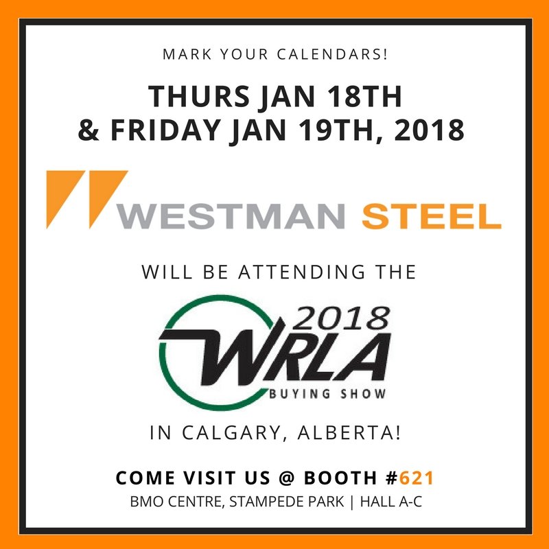 WestmanSteel's tweet photo. #TradeshowAnnouncement! Westman Steel will be in #Calgary Alberta January 18 & 19th at the @WRLAInc 2018 Buying Show!
Come Visit us at Booth # 621 https://t.co/9rVcTmw4gr