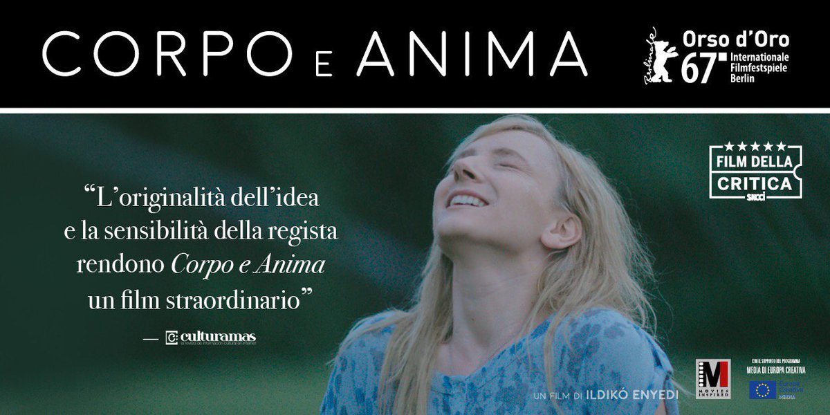 un film davvero straordinario! al <a href="/classicotorino/">Cinema Classico</a> CORPO E ANIMA di #IldikóEnyedi
per finire il <a href="/2017/">Sam Beck</a> con un'anteprima nazionale (31 dicembre h. 20.30) e per iniziare il <a href="/2018/">ぷぅ</a> (dal 4 gennaio in regolare programmazione)
un'esclusiva <a href="/moviesinspired/">moviesinspired</a>