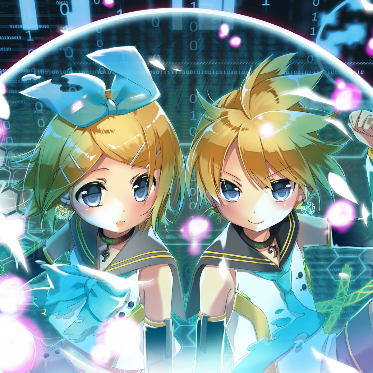 鏡音リン・レン 14周年】缶バッジセット A 鏡音リン·レン Happy 14th