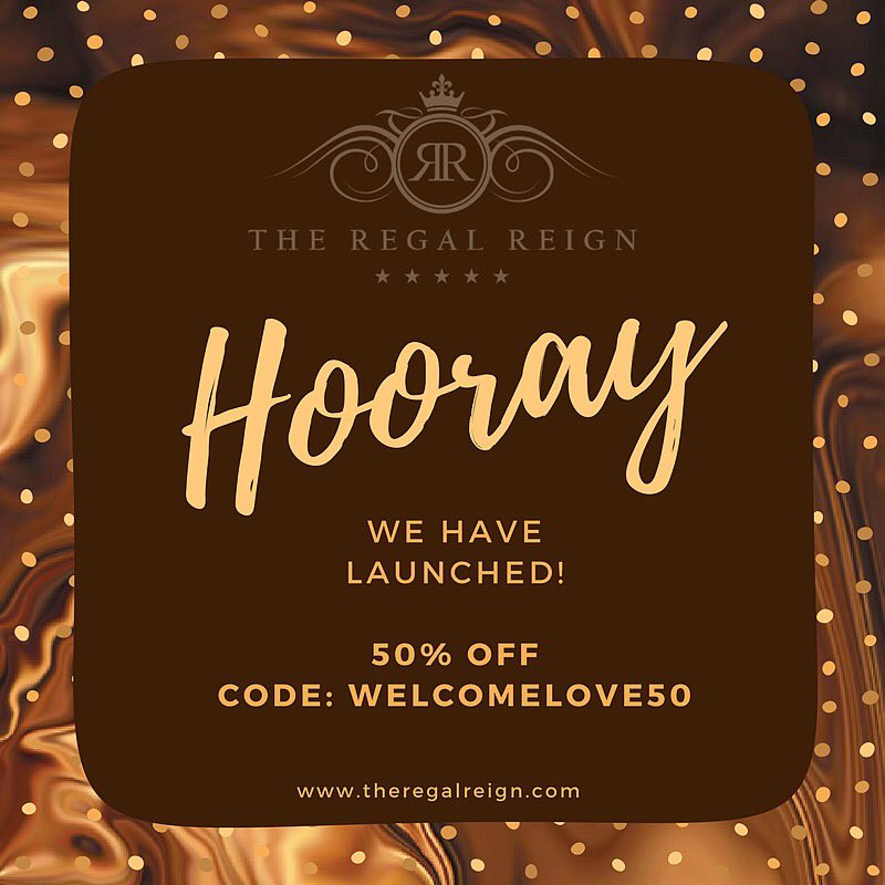 We’re giving you 50% off with discount code: WELCOMELOVE50! What are you waiting for shopaholics? theregalreign.com
