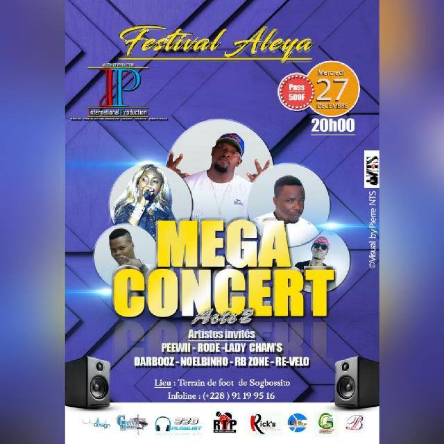 interprod228's tweet image. Vous êtes tous invités
Ce soire
au *festival ALEYA*    
à AGOÈ sur le terrain EPP SOGBOSSITO
  
Avec votre artiste  du moment
  *PEEWII*
  *LADY CHAM'S*
ET PLEINS D'AUTRES
  
Un événements by
*INTERNATIONAL PROD*
 _*+22891199516*_