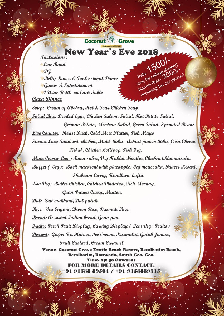 goacoconutgrove's tweet photo. Book your Table for New Year, 50 % off for Collage Students , Click- https://t.co/b1mEsbsMlS https://t.co/cJJppIKvUp