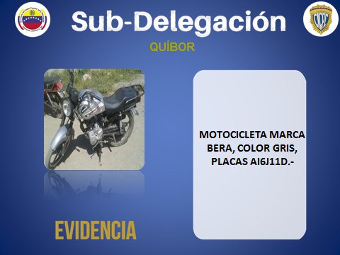 CICPC388's tweet photo. #CICPCQUIBOR Aprehendió a dos sujetos en la parroquia Juan Bautista Rodríguez, por el Delito de Robo, logrando recuperar un (01) arma de fuego, una cápsula calibre 16 y Tres (03) Motocicletas.- https://t.co/jZlTOdvTF2