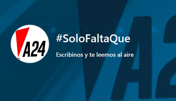 A24DMA's tweet photo. #SoloFaltaQue nos escribas con este numeral para que @ZekeFdz te lea al aire con @fernandocarnota y @SoledadLarghi https://t.co/tgNHtInkzw