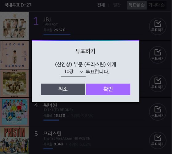 PRISTIN_vote's tweet photo. ✔️지금은 서가대 투표 총공 시간입니다! 현재 1일 10표 꼭 지켜 주시고, 투표권이 없으신 분들은 @PRISTIN_sma 계정으로 DM 주시면 투표권 선물해 드리겠습니다 💪 https://t.co/pYEuauxZZX