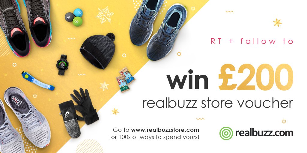 Want to #win £200 worth of running and fitness shoes, apparel and accessories? We think so! All you need to do is RT + Follow to WIN a £200 a @realbuzzstore voucher this December.
Closing date is 29th December 2017, Good luck! #realbuzzdecVoucher 🍀 😍