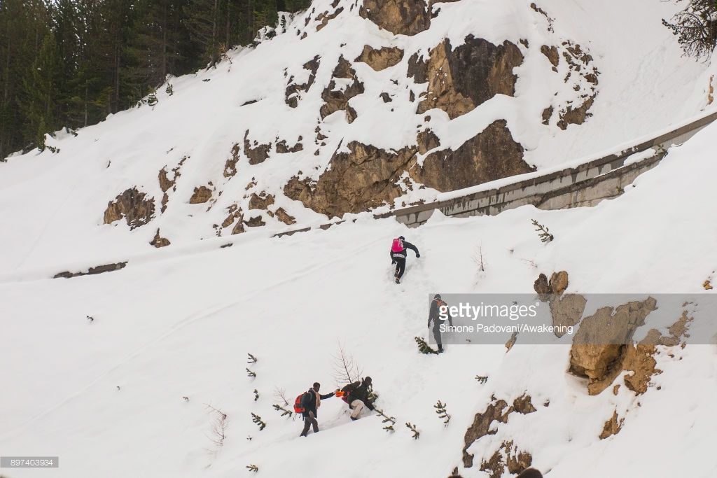 Migrants climb Colle della Scala during another attempt to reach the French border in Bardonecchia, Turin, Italy. After the police reinforced the Frejus and and Ventimiglia borders, photo by <a href="/SimonPadovani/">Simone Padovani</a> <a href="/GettyImages/">Getty Images</a> #migrants buff.ly/2DgRN2n