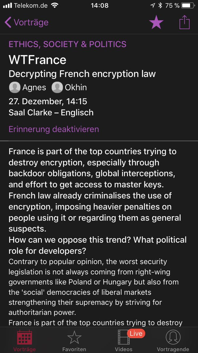 Number One for Today #WTFrance #34c3