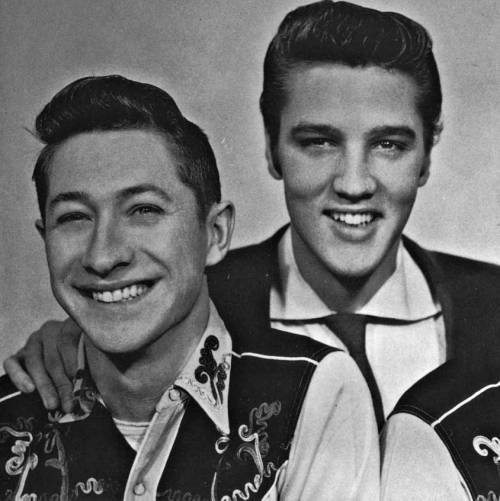 HAPPY BIRTHDAY to Scotty Moore.A legend himself.\Elvis Presley \ with his friend who stormed into the scene. 