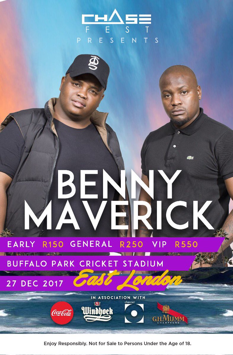 SundanceMusicSA's tweet photo. All roads lead to East London for the @ChaseApparel #ChaseFest - catch @BennyMaverick x @dladla_mshunqisi &amp; @drummersplash bring uMshunqo to E.L 🔥🙌🏻💃🏼 #Omunye #Memeza #IngaweLento https://t.co/q21KzOUXod