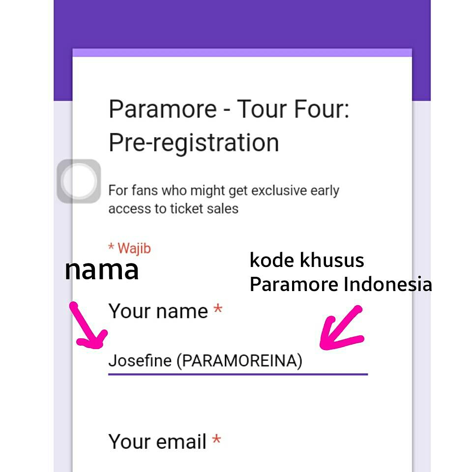IMPORTANT INFORMATION KHUSUS UNTUK FANBASE PARAMORE INDONESIA. Silahkan dibaca mekanismenya dengan seksama. Follow <a href="/BookMyShowID/">BookMyShow Indonesia</a> @sonicliveasia untuk pembelian tiket besok! #PARAMOREBACK2JKT