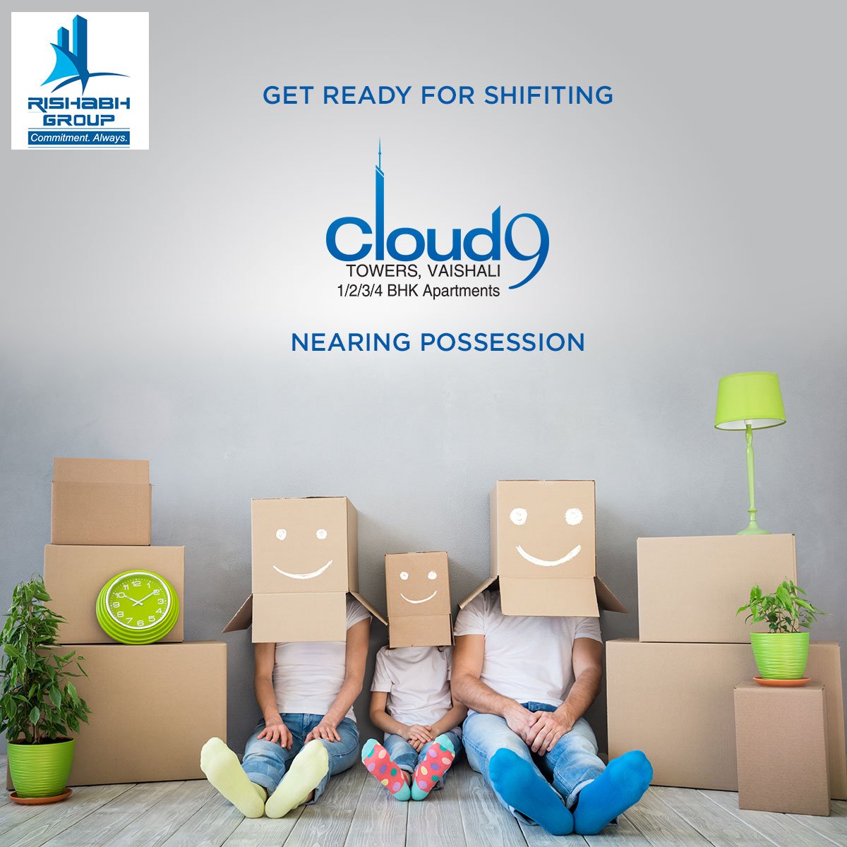 rishabh_group's tweet photo. Pack your bags and get ready to move into your new home at Cloud 9, Vaishali. We are nearing possession. Know more at https://t.co/dvfrlVxo9P https://t.co/cJni58norH