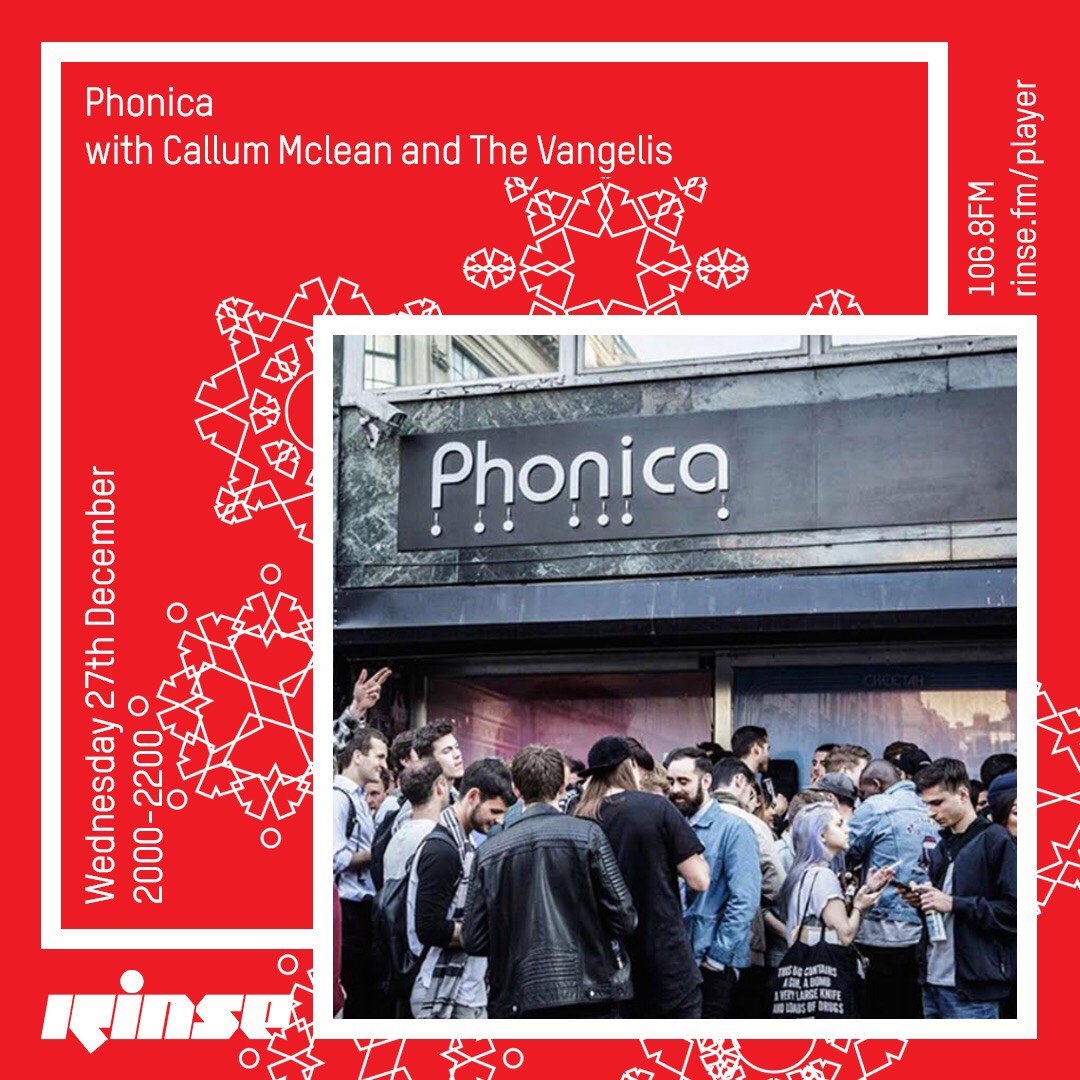 phonicarecords's tweet image. Get locked into @RinseFM tonight from 8-10pm to catch the #Phonica Records show. This time it’s @thevangelis and Callum at the controls! 🔊