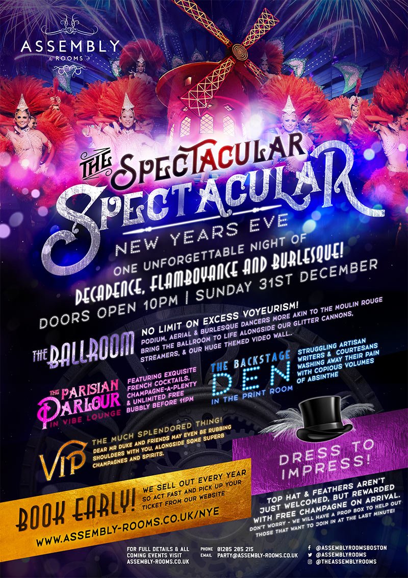 Our immense theming will return for our FIFTH year, delivering a truly exceptional experience with full venue dressing and acts throughout the night.

This year we nod our hat to the tremendous Baz Luhrmann and his classic manipulation of Moulin Rouge’s SPECTACULAR SPECTACULAR