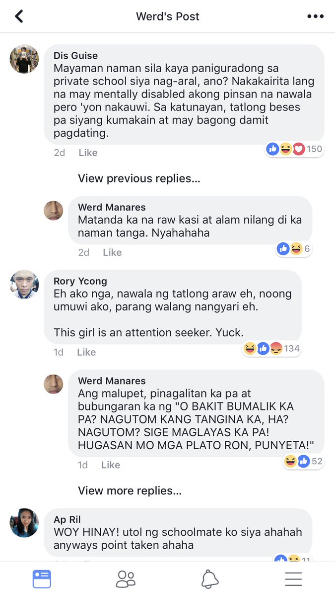 HeyDrei06's tweet photo. Who won’t get mad when you see stuff like this
Werd Manares is another example of why Facebook should have an IQ test prior to creating an account, some random shithead who managed to get a phone with internet connection. Bitch can’t even show a face.
Cancer ng Pinas
#FindIca https://t.co/yYJpQm7Avb
