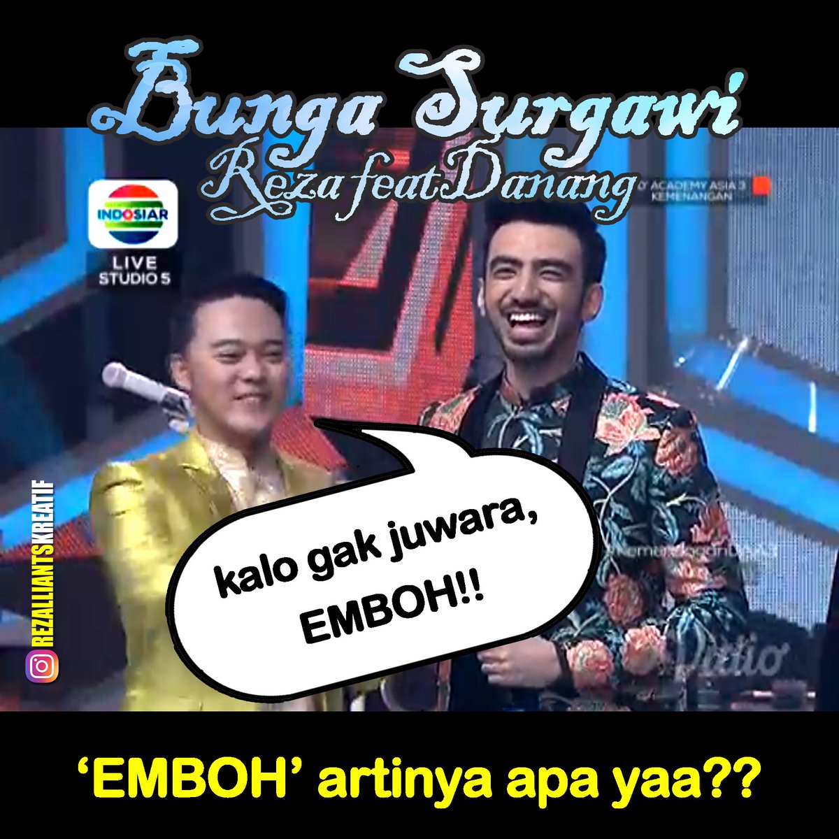 #RezalliantsProudRezaDAA3

cihuy bisamillah reza menggondol juara siji daa3
aaaaamiiiiiiiin 212x