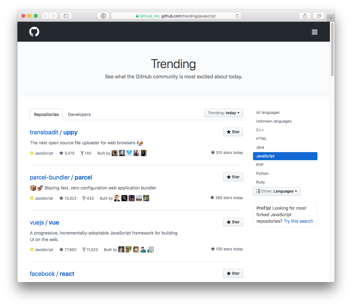 Uppy is currently the number one trending JavaScript project on GitHub 🙋‍♀️ github.com/trending/javas…