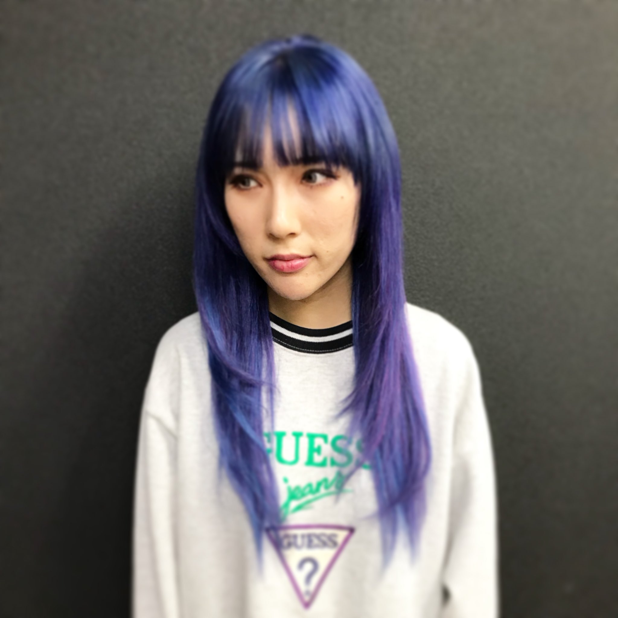 Hair Nail Slime Slime スライム スライム鹿児島 鹿児島 鹿児島美容室 美容室 鹿児島美容室特殊系 Color カラー ネイビーブルー Navy Blue エクステ Hairextension Color Amp Hair Extension Bleachからのnavy Blueのcolor Amp エクステ