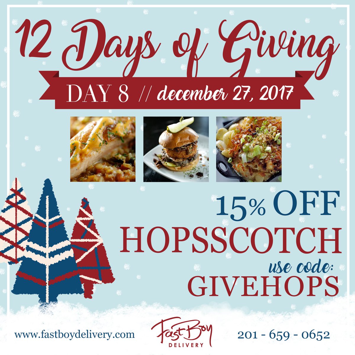 FastBoyDelivery's tweet image. DAY 8 of 12 DAYS OF GIVING! 🎁 
15% off every HOPSSCOTCH order just enter the code GIVEHOPS

fastboydelivery.com
201-659-0652

#fastboydelivery #fastboydeals #jerseycity #jcmakeityours #hoboken #bayonne #hopsscotch
