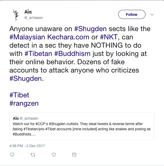 jill_yam's tweet photo. #PleaseHelp @TwitterSupport @TwitterSafety stop @_achaean from spreading hatred towards #Buddhist monk @tsemtulku &amp; #Kechara. He is clearly violating #Twitter's hateful conduct policy.
#HatersGonnaHate
#Crime
#hatersbackoff
#StopAchaean
@INTERPOL_Cyber
#Internet
#tsemtulku https://t.co/MXfk7h9U8g
