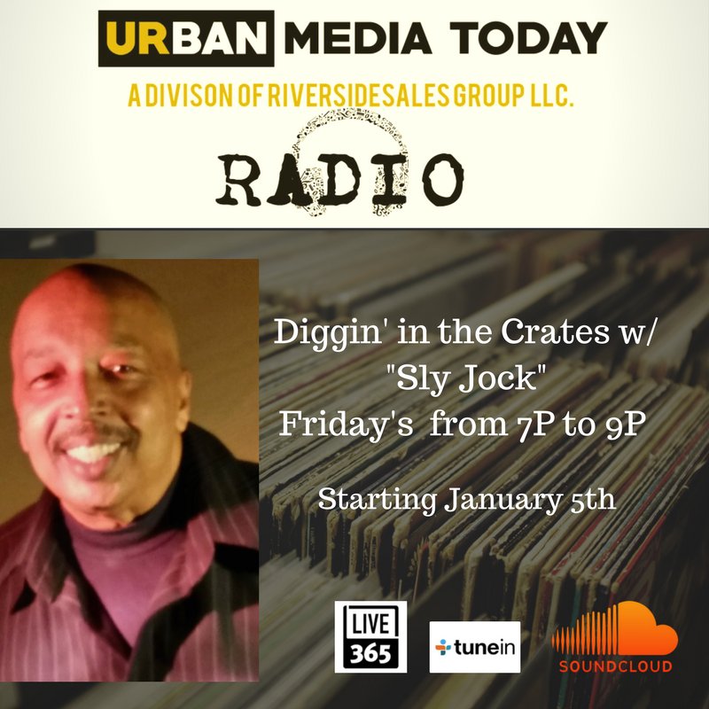 UMTStories's tweet photo. @UrbanMediaToday and @umtradio welcomes a true legend to #Soul #RandB #OldSchoolHipHop and #Funk! Tune in starting January 5th for #DigginInTheCrates w/ #SlyJock #FridayNights via @Live365 @tunein and https://t.co/4jHxfvgWRk! #SubscribeNOW for exclusives! https://t.co/fs7ydJ6D8f